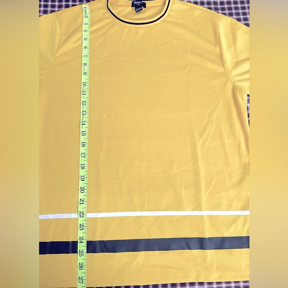 Forever 21 Yellow T Shirt with black and white stripe for men in Size M. - Picture 10 of 12